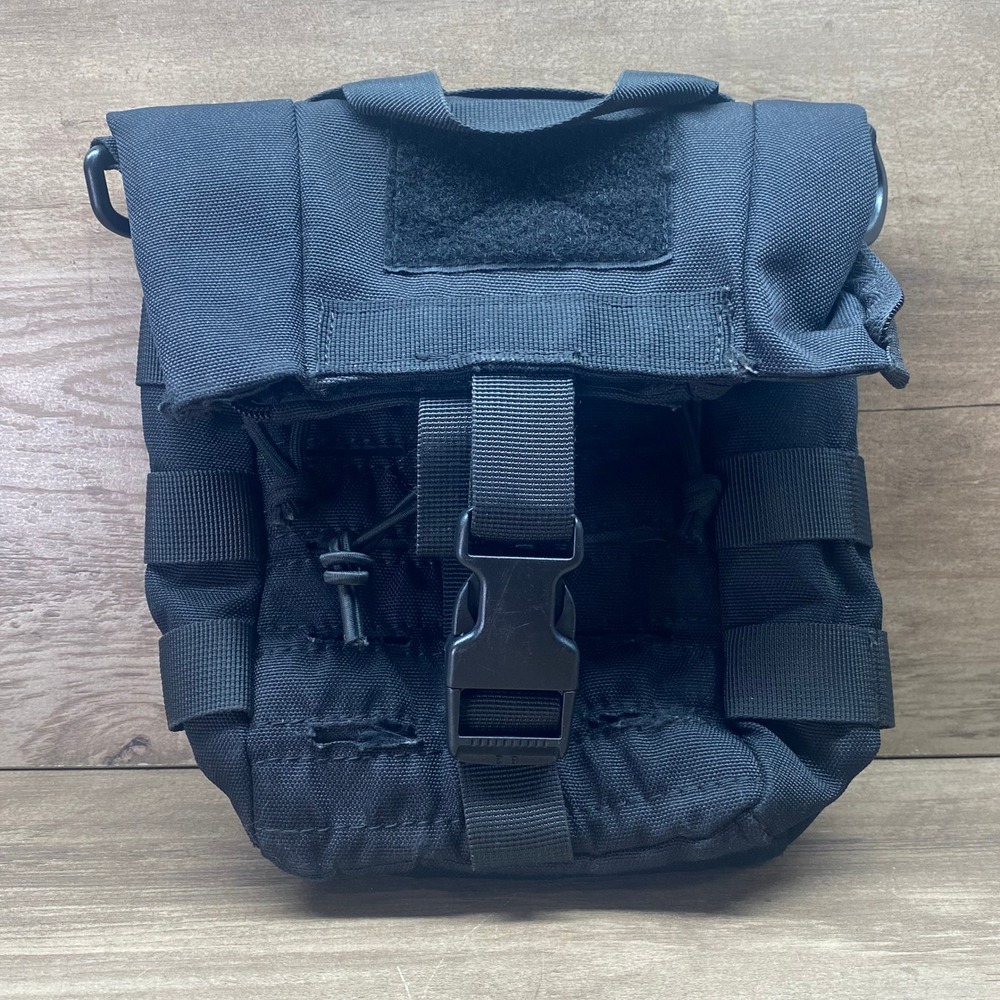 Unbranded MOLLE Utility Pouch Tactical Dump Bag Black OS Synthetic‎ Gear Storage - Picture 9 of 9